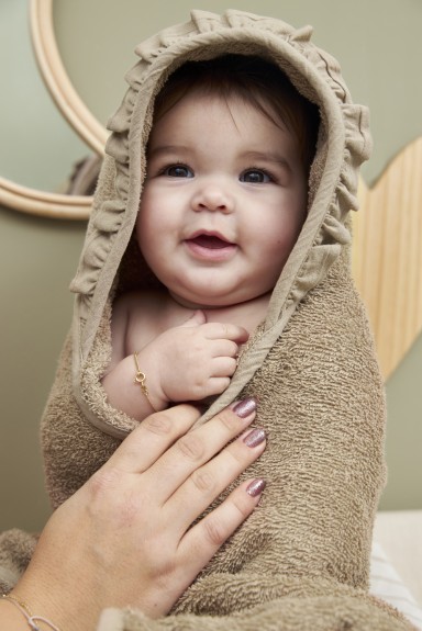 Meyco - Badcape Ruffle - Taupe - 80x80cm