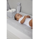 Meyco - Aankleedkussenhoes met Konijn - Zilver - 50x70cm