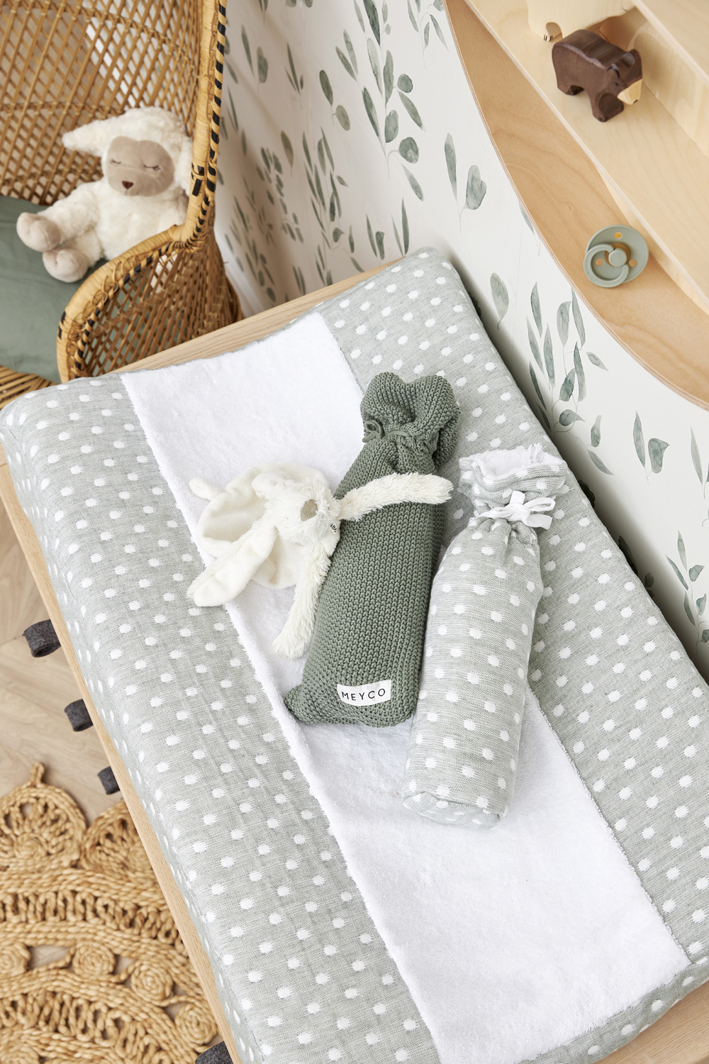 Aankleedkussenhoes Little Dots - Forest Green - 50x70cm - afbeelding 2