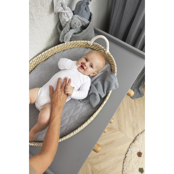 Biologische Aankleedkussenhoes met Diamantpatroon - Grij