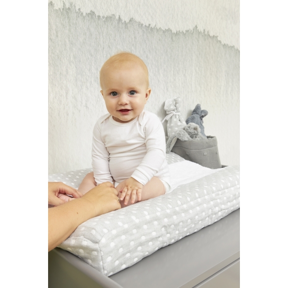 Meyco - Aankleedkussenhoes met Grijze Stippen - 50x70cm