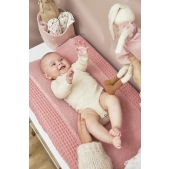 Meyco - Aankleedkussenhoes Wafel Teddy - Roze - 50x70cm