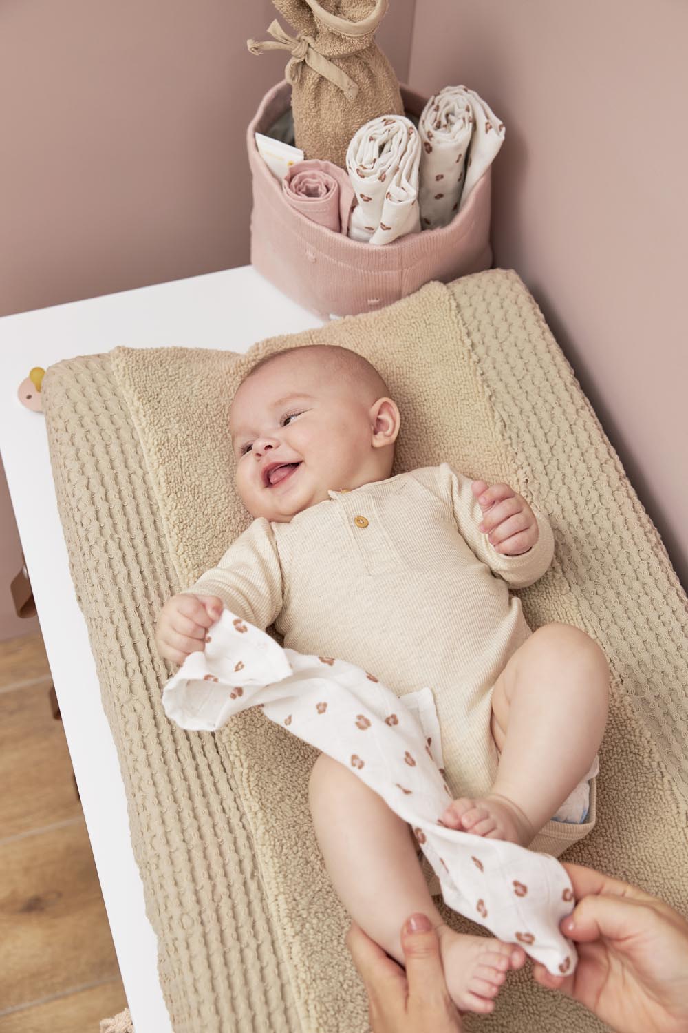 Aankleedkussenhoes Wafel Teddy - Sand - afbeelding 7