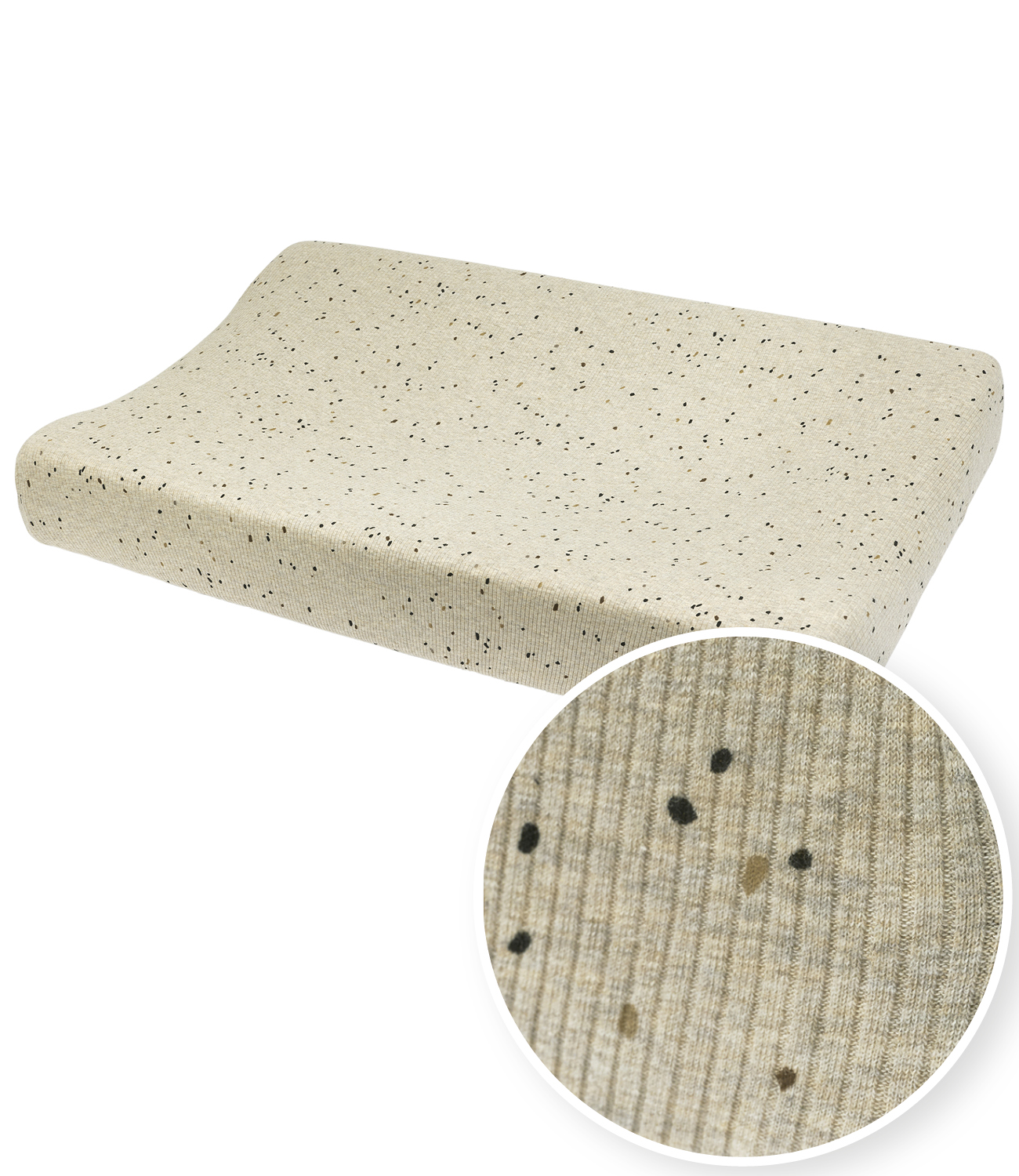 Aankleedkussenhoes Rib Mini Spot - Sand Melange