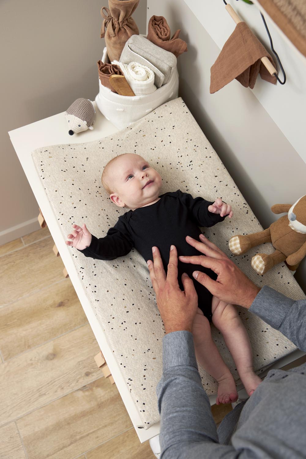 Aankleedkussenhoes Rib Mini Spot - Sand Melange - afbeelding 6