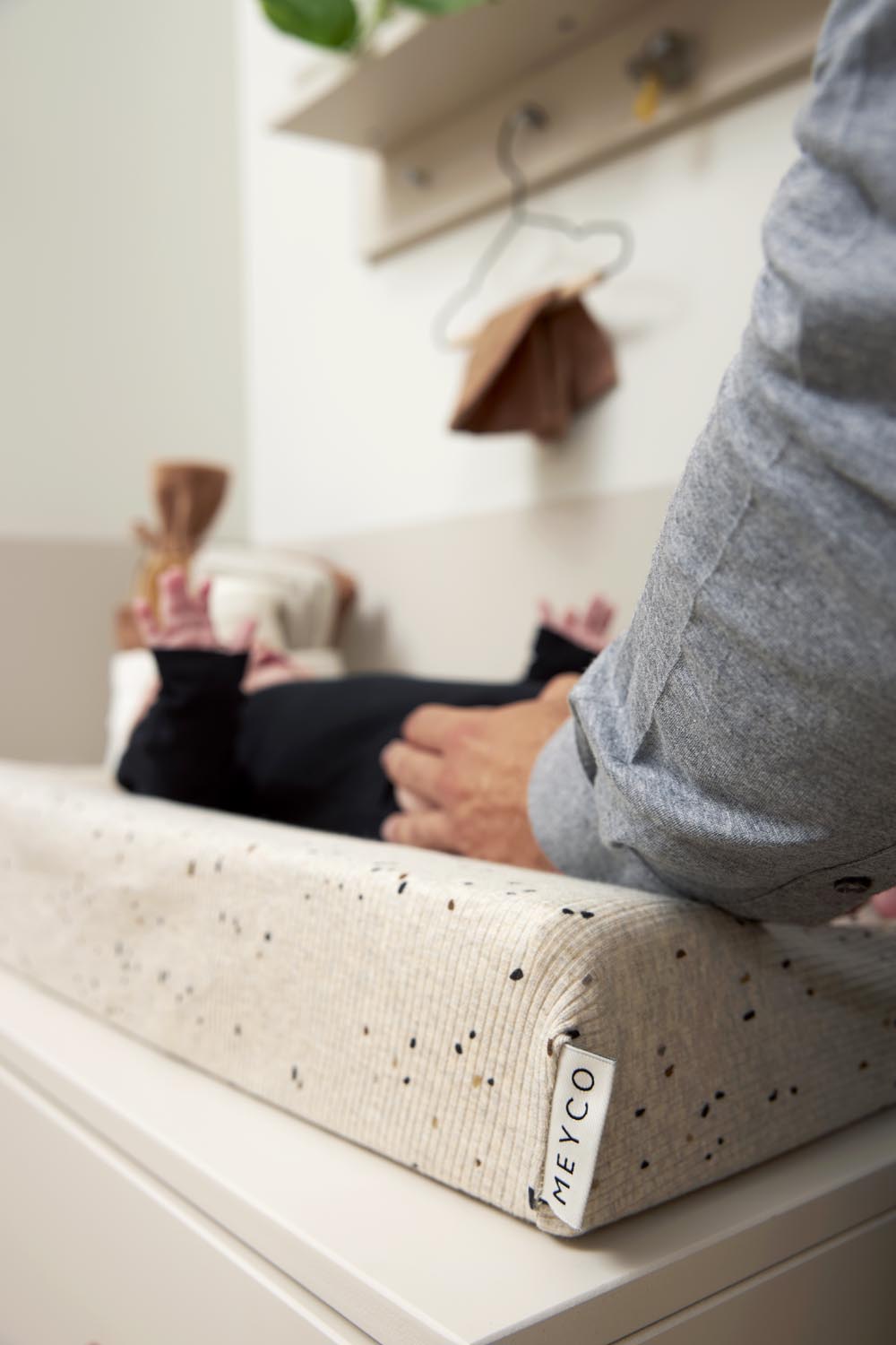 Aankleedkussenhoes Rib Mini Spot - Sand Melange - afbeelding 2