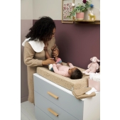 Aankleedkussenhoes Rib Mini Spot - Toffee Melange - 50x7