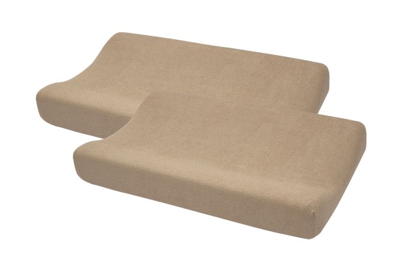 Aankleedkussenhoes Badstof Uni Taupe 2-Pack 50x70cm