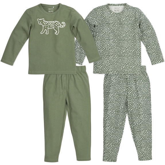 Meyco - Pyjama 2-Pack Cheetah - Bosgroen - 110/116