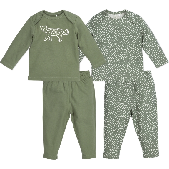 Meyco - Baby Pyjama Cheetah - Groen - Maat 62/68