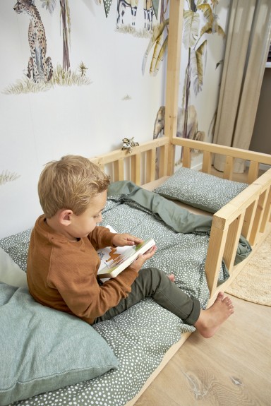 Dekbedovertrek Cheetah/Uni - Forest Green - 100x135cm