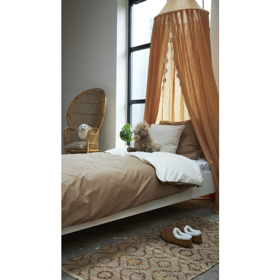 Dekbedovertrek Eenpersoons Uni Taupe Offwhite 140x200/22