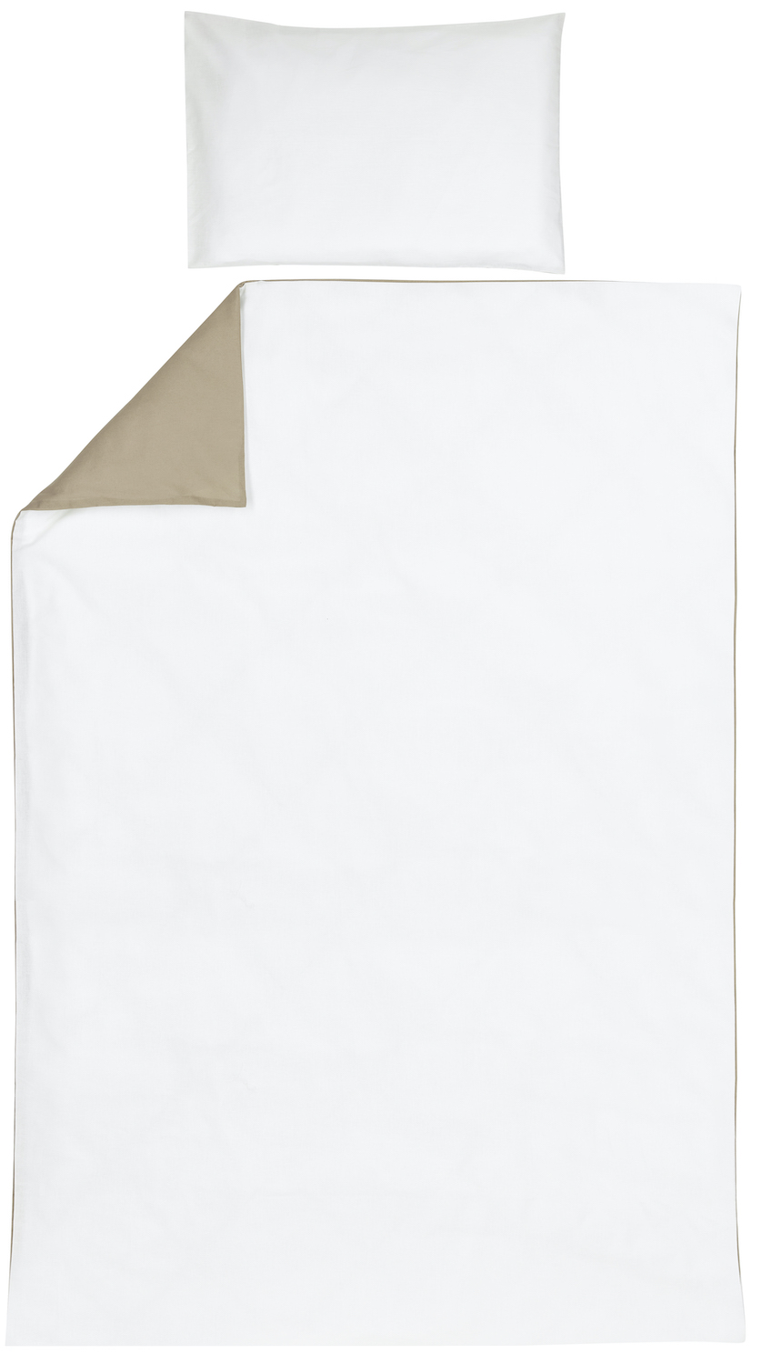 Dekbedovertrek Eenpersoons Uni Taupe Offwhite 140x200/22 - afbeelding 3