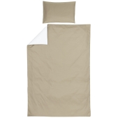 Dekbedovertrek Eenpersoons Uni Taupe Offwhite 140x200/22