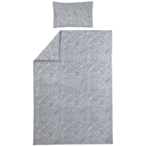 Eenpersoons Zebra Dekbedovertrek - Grijs - 140x200cm