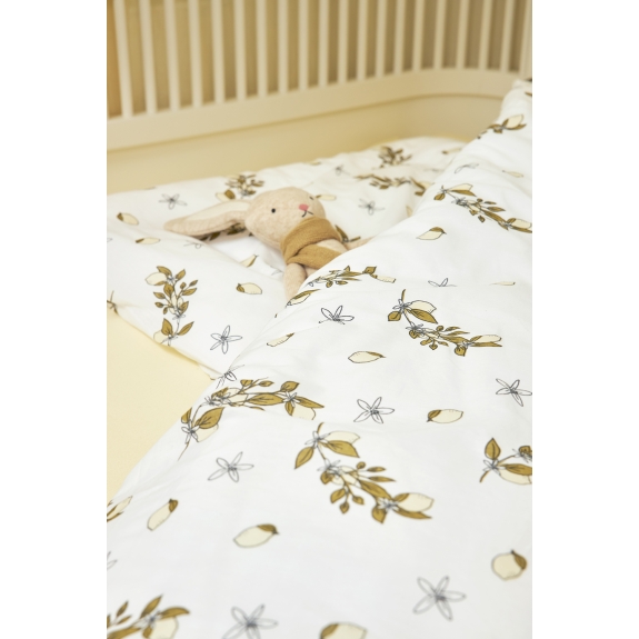 Meyco - Dekbedovertrek Lemon voor ledikant - soft yellow