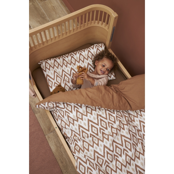 Meyco - Dekbedovertrek Ikat - Sand/Toffee - 100x135cm