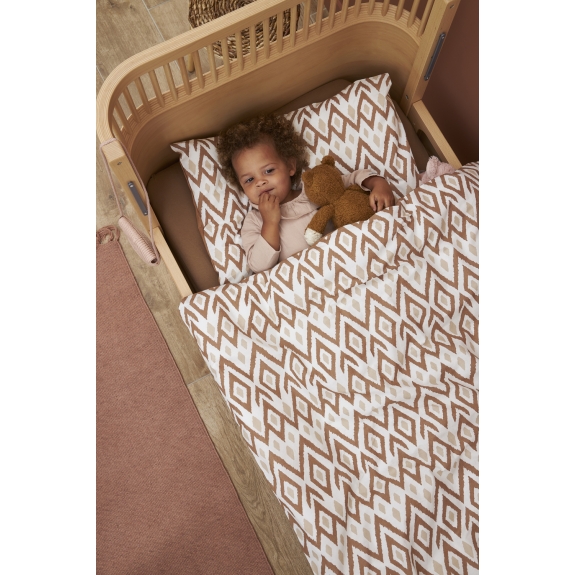 Meyco - Dekbedovertrek Ikat - Sand/Toffee - 100x135cm