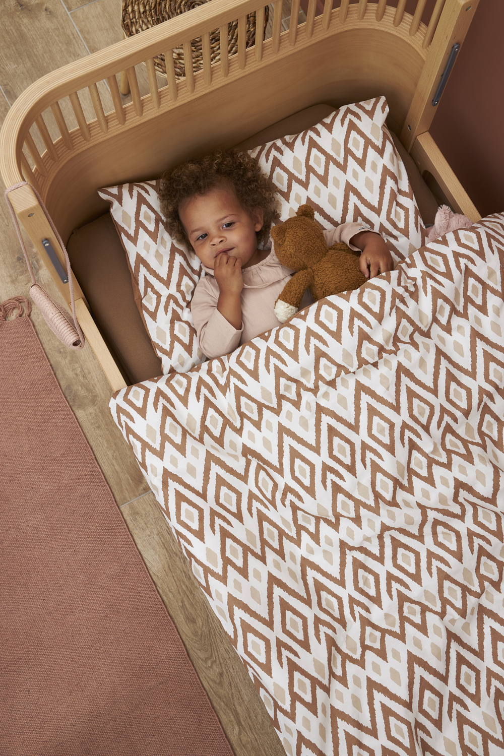Dekbedovertrek Ikat - Sand/Toffee - 100x135cm - afbeelding 4