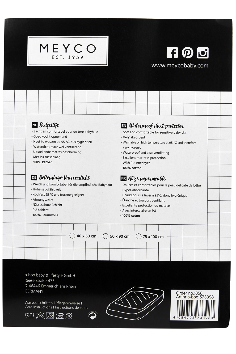 Bedzeil Wieg - Wit - 40x50cm - afbeelding 4