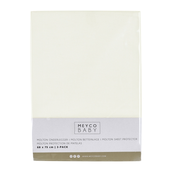 Meyco - Molton Onderlegger 3-Pack - Wit - 68x75cm