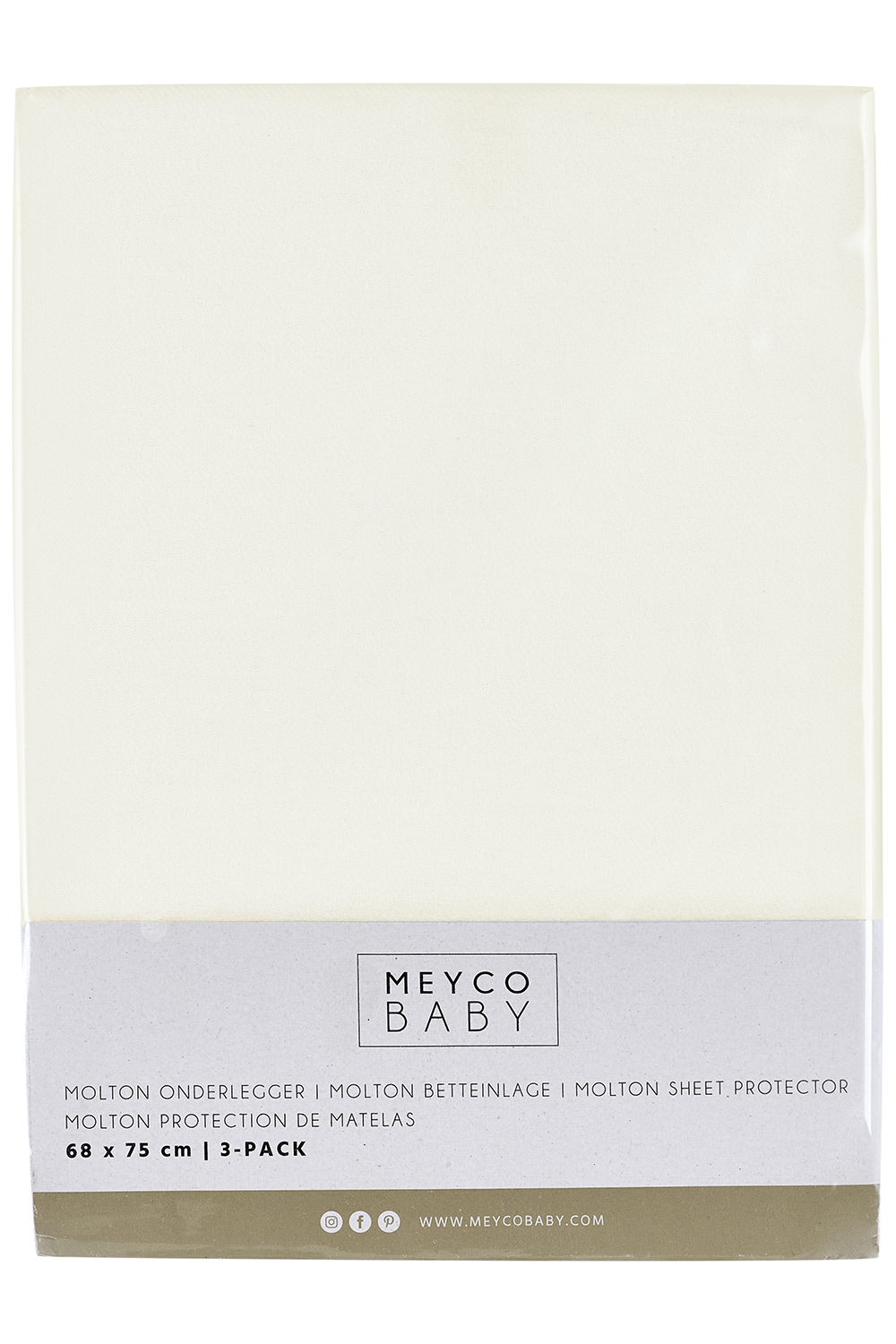 Molton Onderlegger 3-Pack - Wit - 68x75cm - afbeelding 4