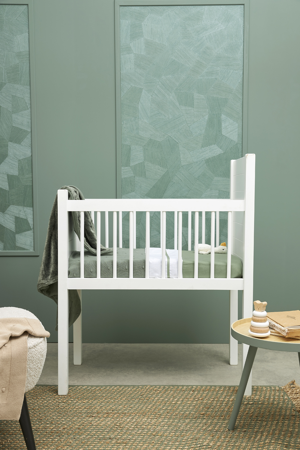 Wieg Hoeslaken Jersey Uni - Forest Green - 40x80/90cm