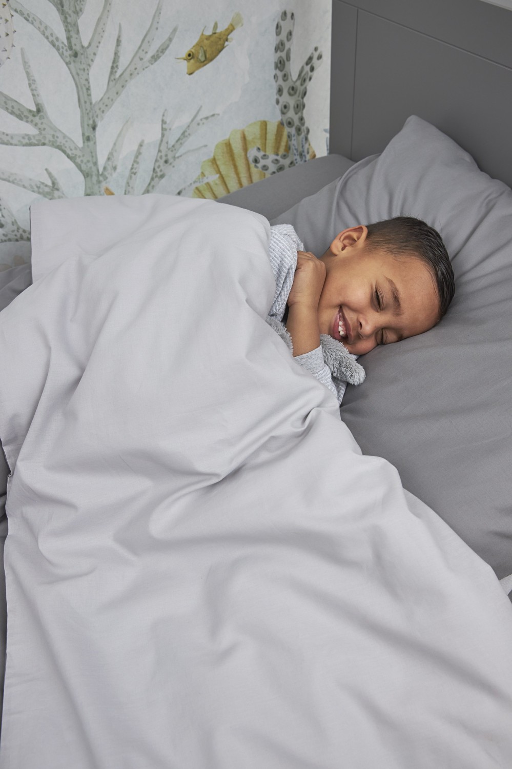 Juniorbed Hoeslaken Jersey Uni Grijs - afbeelding 5