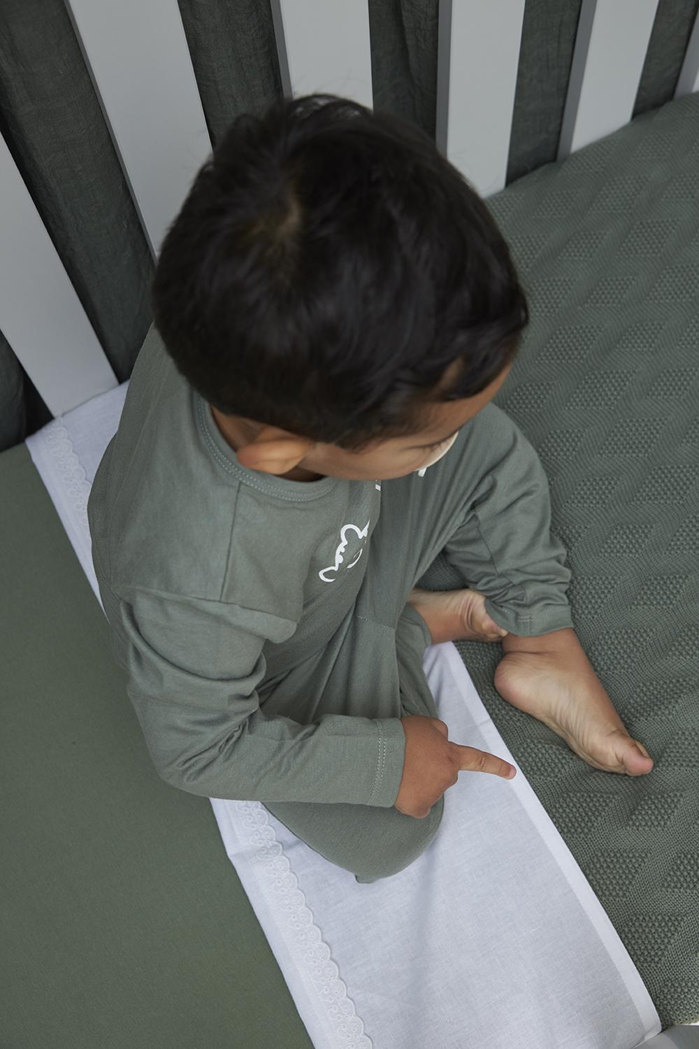 Hoeslaken Juniorbed Jersey Uni - Bosgroen - 70x140cm