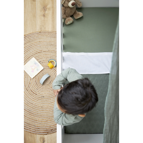 Hoeslaken Juniorbed Jersey Uni - Bosgroen - 70x140cm