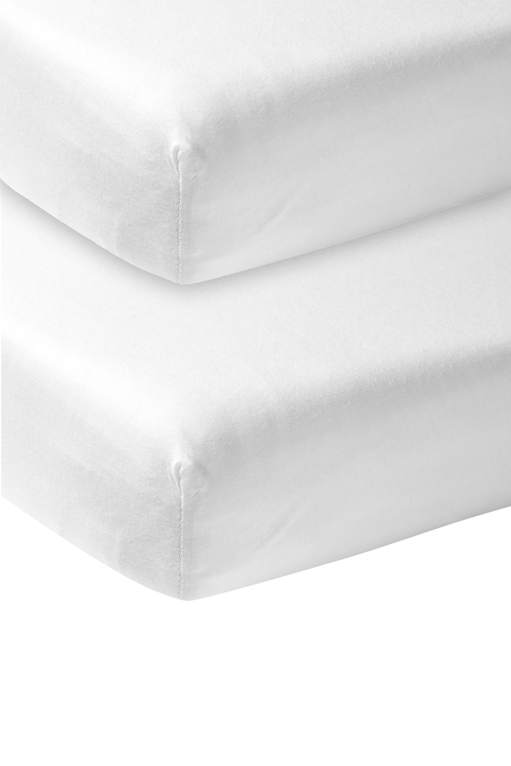 Hoeslaken Wieg 2-Pack Jersey Uni - White - 40x80/90cm - afbeelding 2