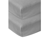 Meyco - Hoeslaken Wieg Jersey Grijs 2-Pack - 40x80/90cm