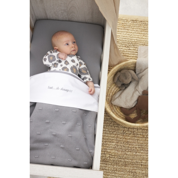 Co-sleeper Hoeslaken 2-pack Jersey Uni - Grijs - 50x90cm