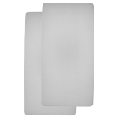 Ledikant Hoeslaken 2-pack Jersey Uni - Licht Grijs - 60x