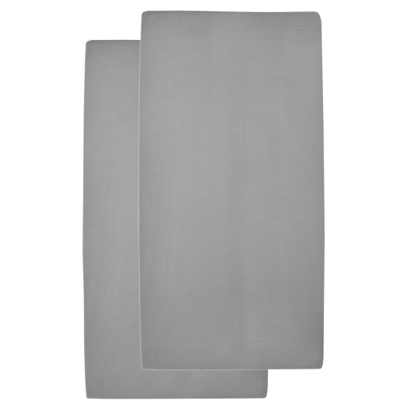 Meyco - Hoeslaken Ledikant 2-Pack Grijs 60x120cm