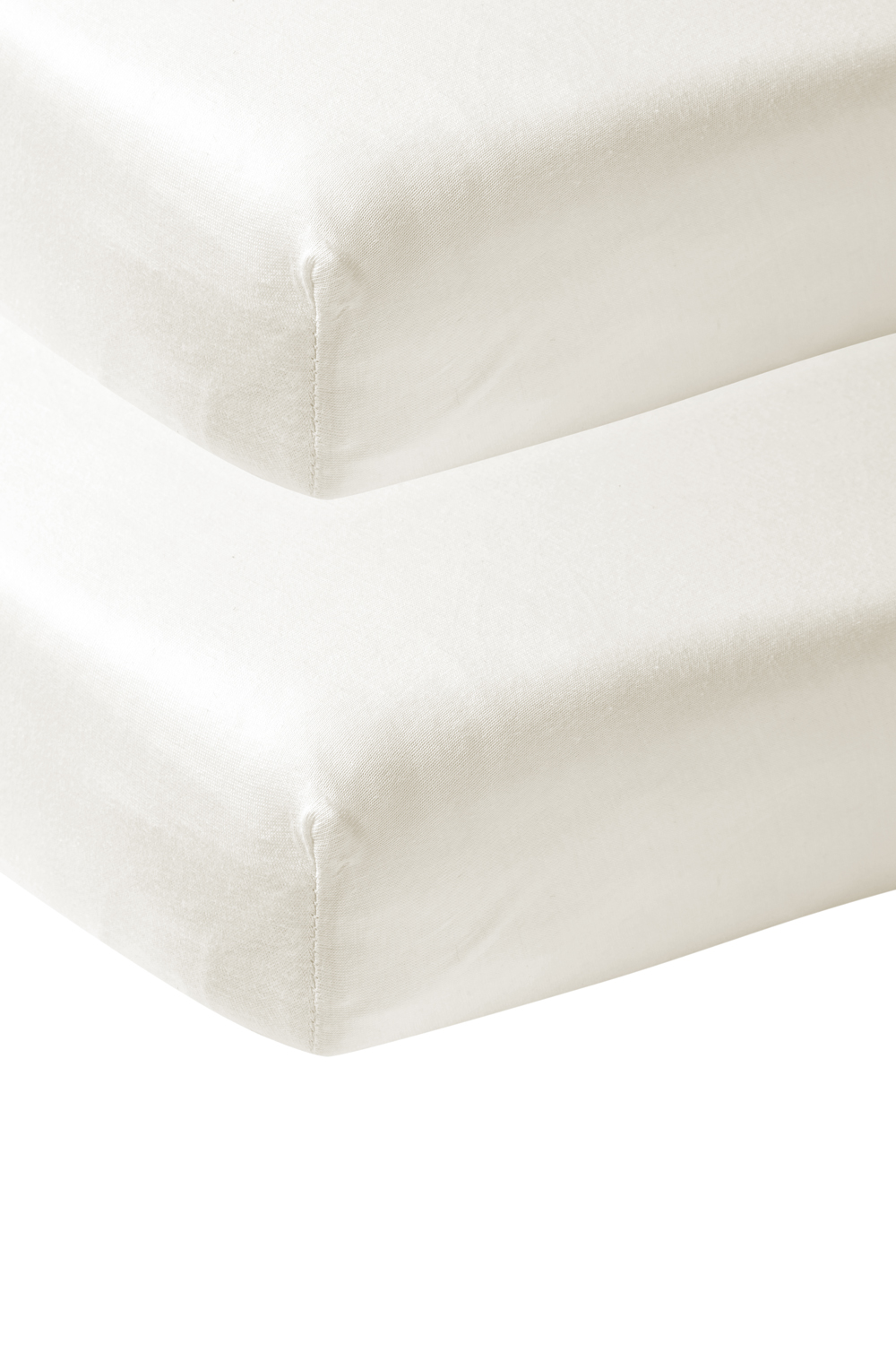 Juniorbed Hoeslaken 2-Pack Jersey Uni - Offwhite - afbeelding 2