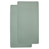 Hoeslaken Juniorbed 2-Pack Stone Green 70x140/150cm