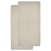 2-Pack Jersey Uni Hoeslaken Wieg - Sand - 40x80/90cm