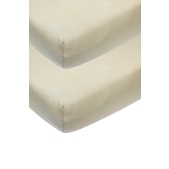 2-Pack Jersey Uni Hoeslaken Wieg - Sand - 40x80/90cm