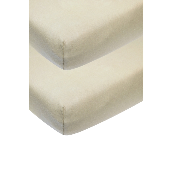 2-Pack Jersey Uni Hoeslaken Wieg - Sand - 40x80/90cm