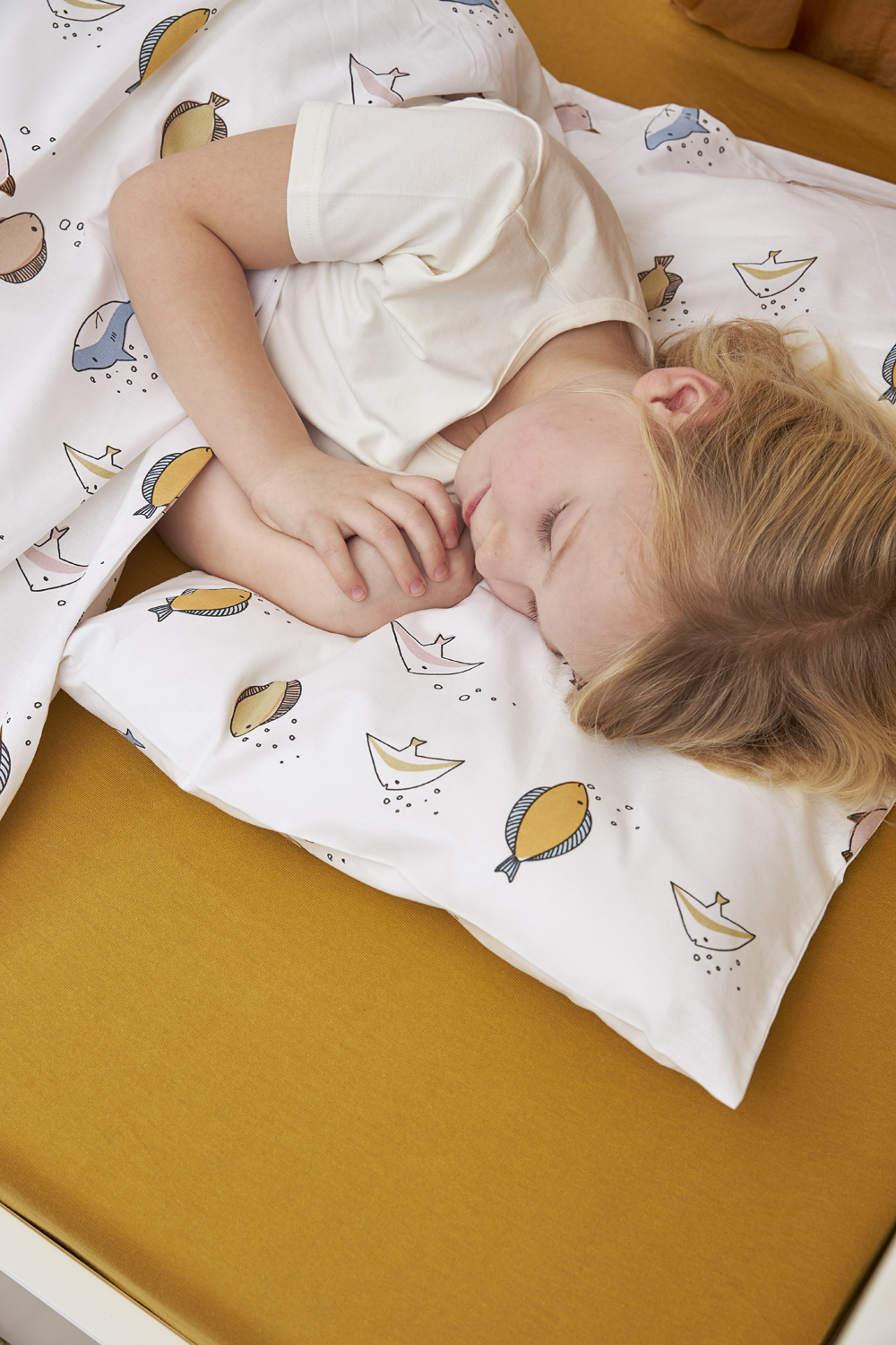 Hoeslaken Twijfelaar Uni - Honey Gold - 120x200cm - afbeelding 4