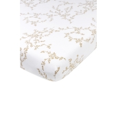 Hoeslaken Ledikant met Branches Patroon - Sand - 60x120c