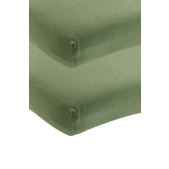 Hoeslaken Ledikant 2-Pack Jersey Uni - Olijfgroen