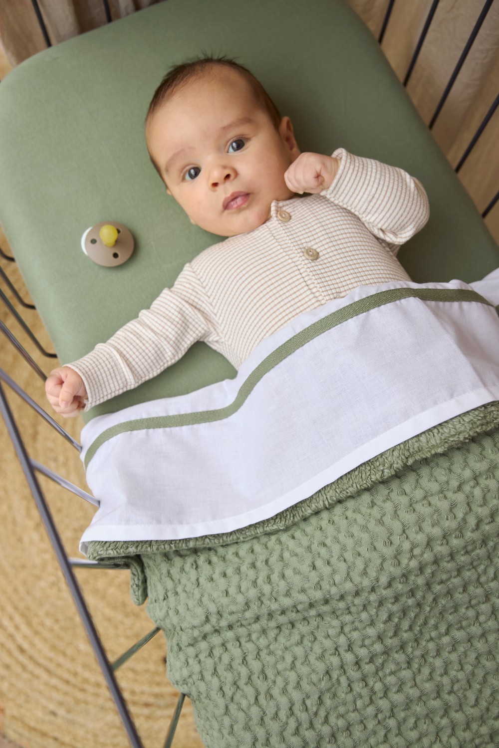 Hoeslaken Wieg Jersey Uni - Olijfgroen - 40x80/90cm - afbeelding 4