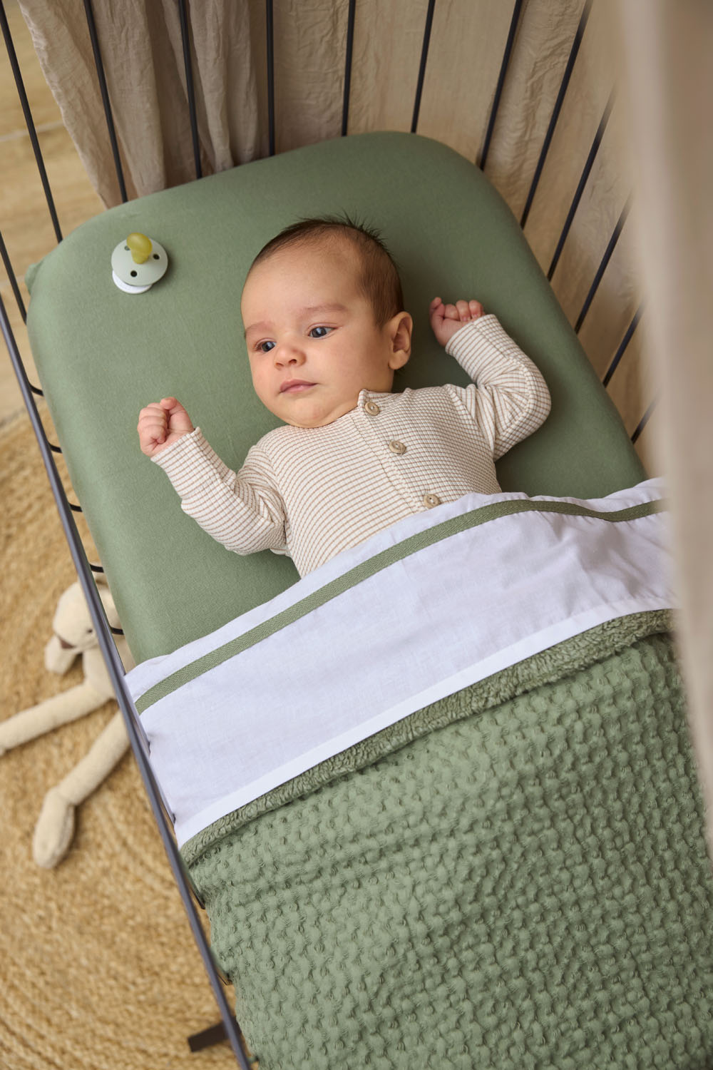 Hoeslaken Wieg Jersey Uni - Olijfgroen - 40x80/90cm - afbeelding 5