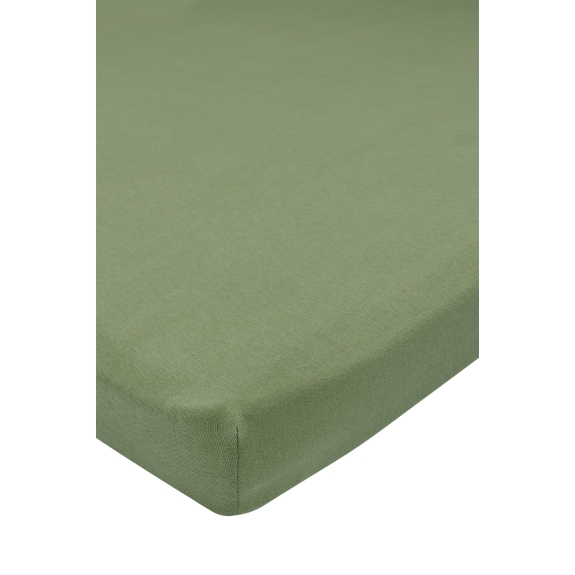 Hoeslaken Boxmatras Jersey Uni - Olijfgroen - 75x95cm