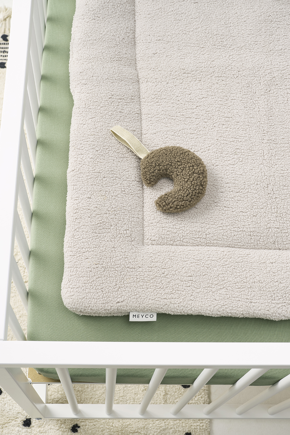 Hoeslaken Boxmatras Jersey Uni - Olijfgroen - 75x95cm