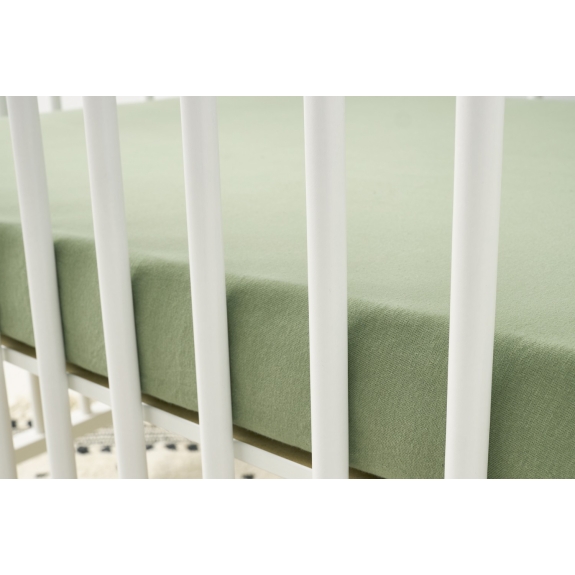 Hoeslaken Boxmatras Jersey Uni - Olijfgroen - 75x95cm