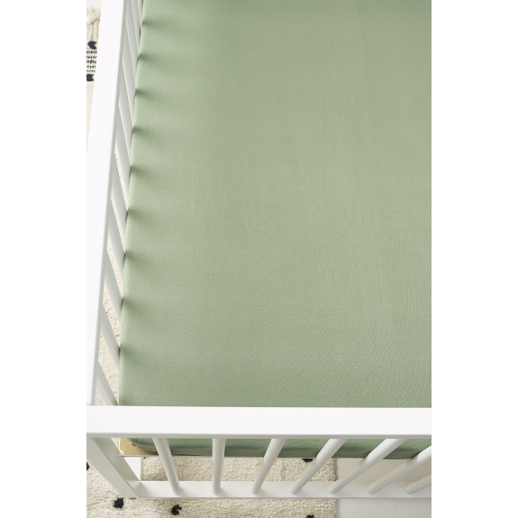 Hoeslaken Boxmatras Jersey Uni - Olijfgroen - 75x95cm