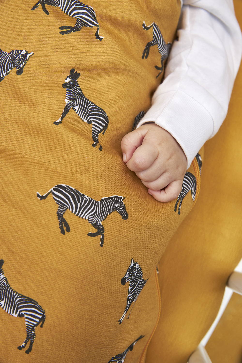 Rond Gevoerde Baby Slaapzak Zebra Animal - Honey Gold - afbeelding 4